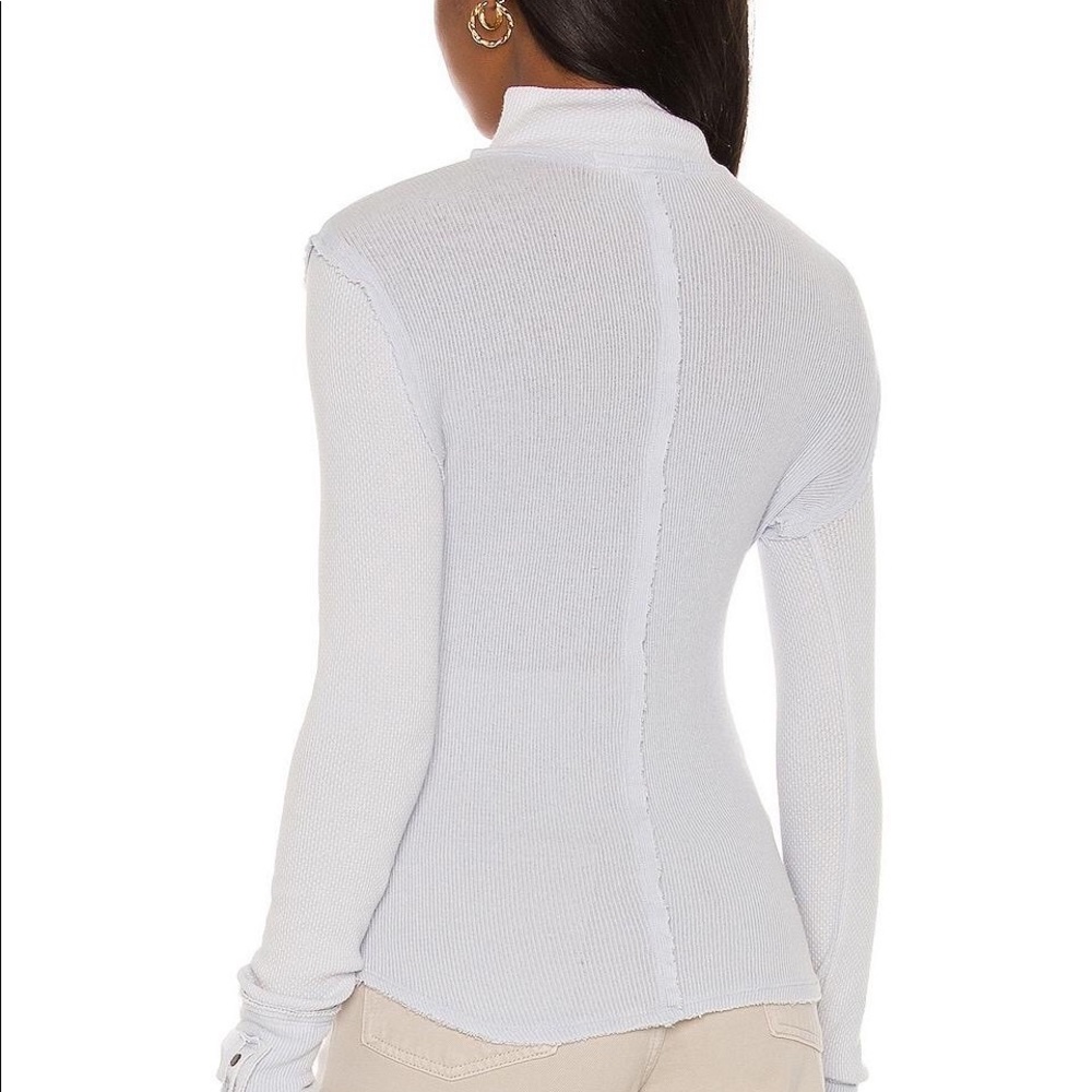 FREE PEOPLE BOHO TOP CUFFED LONG SLEEVES SHIRT MOCK TURTLENECK TEE A2C - Picture 7 of 14